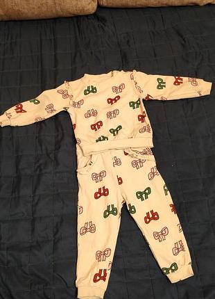 Костюм для дівчаток sinsay baby утеплений з бантиками, білий, розмір 98 см