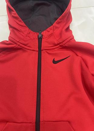 Кофта nike червона на змійці з капюшоном