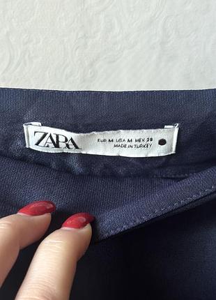 Сатинова спідниця zara темно-синя 8