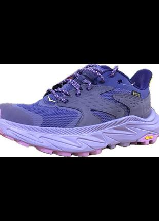 Жіночі низькі кросівки для хайкінгу та трейлраннінгу hoka anacapa 2 low gore-tex у фіолетовому забарвленні meteor / cosmic sky.розмір: