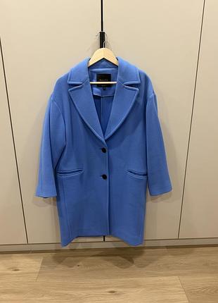 Пальто жіноче massimo dutti блакитне