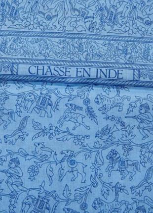 Хустка жіноча hermès chasse en inde блакитна 2