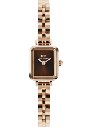 Годинник жіночий daniel wellington quadro mini dw00100849 сталевий корпус wr 30 м коричневий циферблат