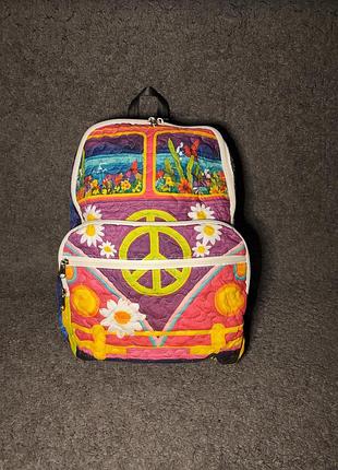 Яскравий стьобаний рюкзак у стилі хіпі / hippie bus