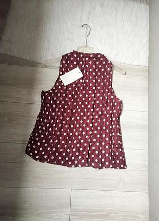 Блузка в горошек с эффектом плиссе zara 9