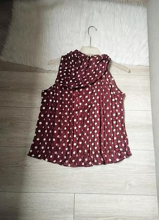Блузка в горошек с эффектом плиссе zara 8