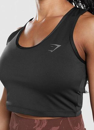 Gymshark power open back tank  женская спортивная кроп-майка