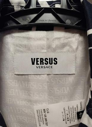 Versace, джинсовий, люксовий оригінал тренч / легке пальто versus versace — чорно-білий принт «зебра», розмір 40 it 3