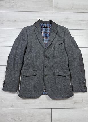 Вінтажний вовняний піджак блейзер drykorn kobe (розмір 44 / s) твід