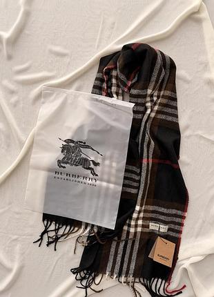 Шарф burberry чорний / шарф барбері 32*180см