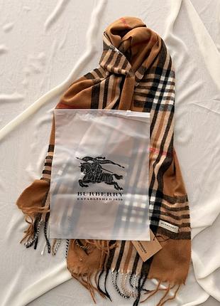 Шарф burberry бежевий / шарф барбері 32*180см