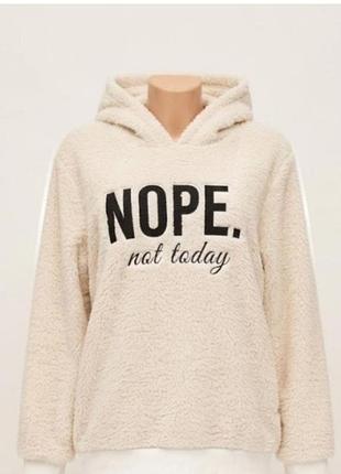 Світшот жіночий з написом nope. not today, молочний