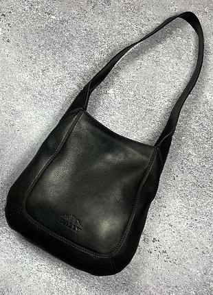 Винтажная кожаная сумка хобо bally оригинал черная на плечо италия