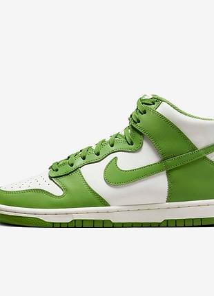 👟 оригінальні кросівки унісекс nike dunk high white green eur 39 (25 см) 👢натуральна шкіра