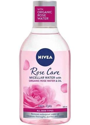 Міцелярна вода 400мл rose touch (дотик троянди) тм nivea