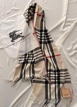 Шарф burberry beige шарф барберрі кашемір 32/180см