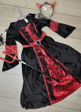Платье чертик чертиня дьяволица на хелловин halloween