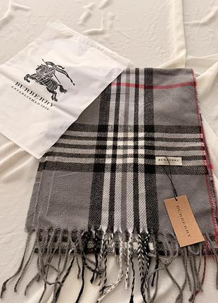 Шарф burberry grey шарф барберрі сірий кашемір