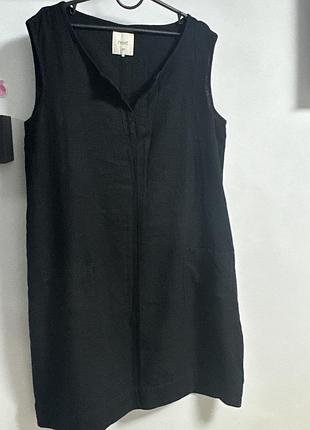 Чорна лляна сукня / сарафан next (розмір 20 / xl-2xl)