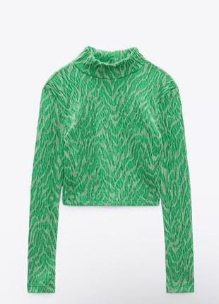 Водолазка топ лонгслив 
зеленого цвета размер с zara