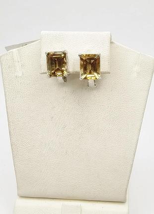 Сережки серебряные с цитрином 5,71 г
