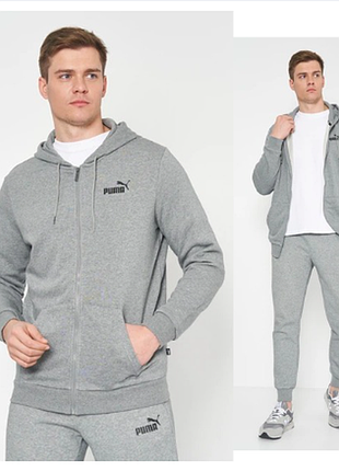 Костюм фліс кофта джогери сірий puma