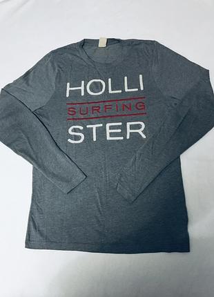 Лонгслив hollister оригинальный серый легкий свитшот кофта