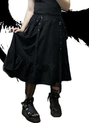 † darkwear belted midi skirt with eyelets