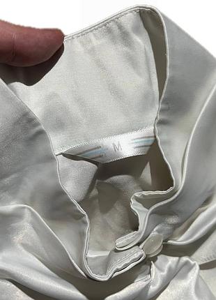 † pearl white satin victorian jabot blouse 5