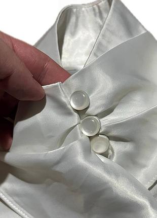 † pearl white satin victorian jabot blouse 4