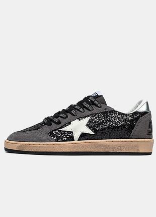 Жіночі кеди golden goose ball star in glitter with leather star🖤