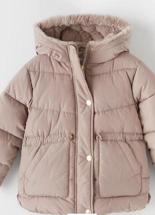 Куртка для дівчинки zara пудрового кольору