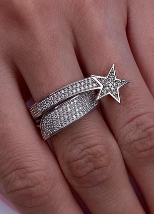 Серебряное кольцо 925 пробы с фианитами 22, 22