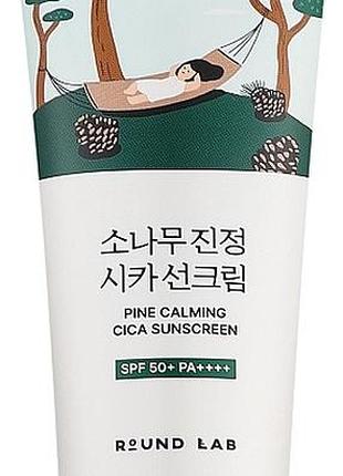 Сонцезахисний крем-праймер round lab pine calming cica primer sunscreen spf 50+ pa++++, 40 мл