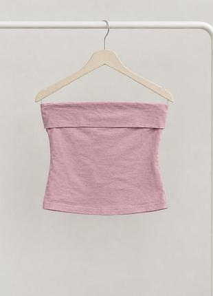 Жіночий топ бандо рожевий xs-s pull&bear