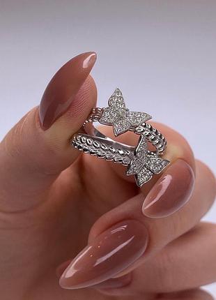 Серебряное кольцо 925 пробы с фианитами 22, 22