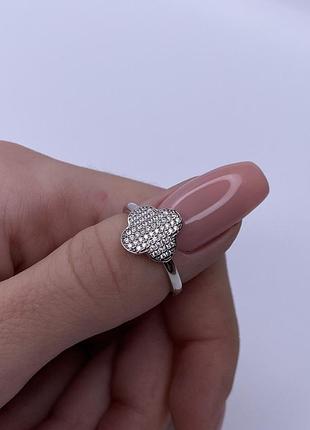 Серебряное кольцо 925 пробы с фианитами, белый цвет вставки, размер 16.5 22, 22