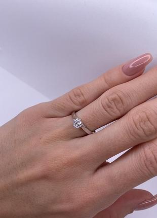 Серебряное кольцо 925 пробы с ювелирным стеклом, размер 15.5 22, 22