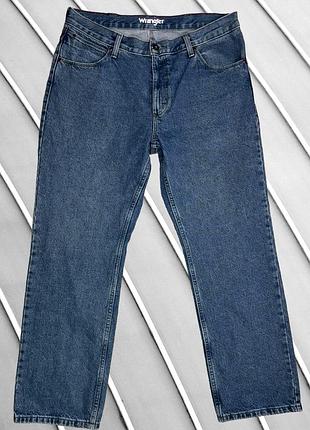 Чоловічі джинси wrangler w36 l30 us eu52 uk42 ua52 сині прямі джинси чоловічі класичні штани з щільного деніму базові джинсові брюки