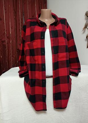 Фланелевая рубашка в клетку h&amp;m divided xl/xxl размер