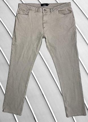 Мужские джинсы next w40 l32 us eu5695648 ua56 бежевые slim fit зауженные джинсы стрейчевые эластичные брюки слимы зауженные книзу