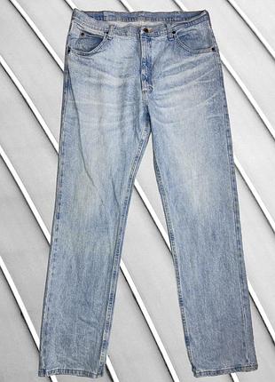Мужские джинсы wrangler w36 l34 us eu52 ua52 голубые прямые джинсы классические мужские брюки из плотного денима базовые джинсовые брюки