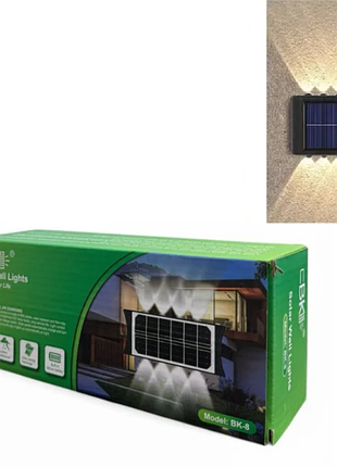 Світильник вуличний фасадний садовий від солнця solar wall lights bk-8