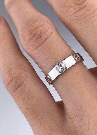 Серебряное кольцо 925 пробы с фианитами, белый цвет вставки, размер 19.5 22, 22