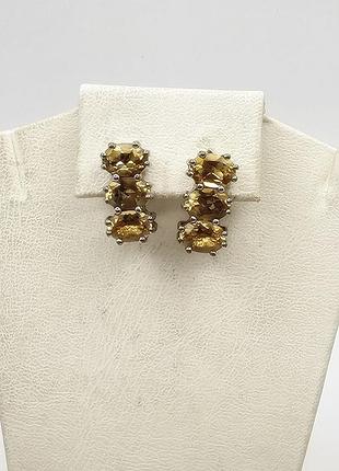 Сережки серебряные с цитрином 5,01 г