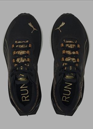 Кросівки жіночі puma run xx nitro™ safari glam running shoes чорні, золотисті, розмір 40.5