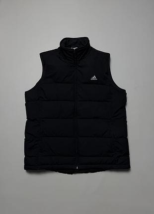 Чоловіча чорна дута жилетка adidas стьобана спортивна безрукавка l