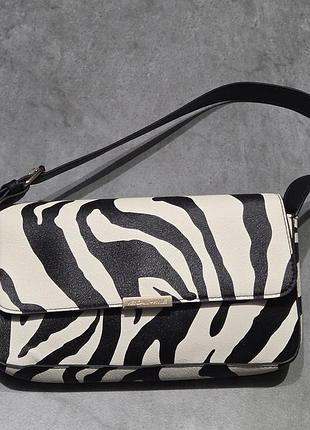 ​стильна сумочка багет kendall + kylie (зебра), нова, 25х14х4 см