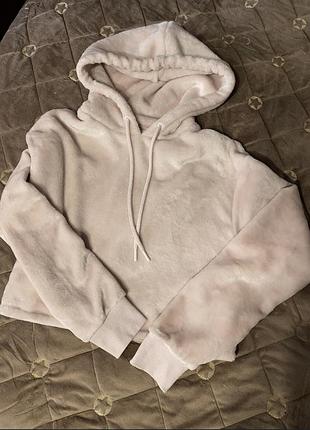 Худі жіноче плюшеве укорочене. bershka