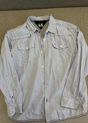 Сорочка чоловіча tommy hilfiger, блакитна, розмір s